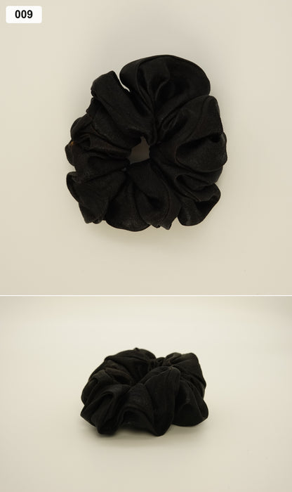 Black silk scrunchie collage, 009