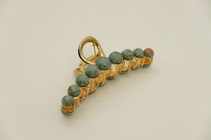 Large Dot Silk Hairclip Claw Clip