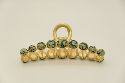 Large Dot Silk Hairclip Claw Clip