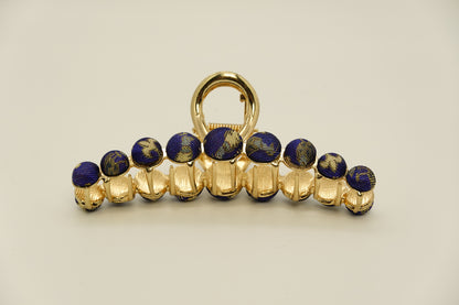 Large Dot Silk Hairclip Claw Clip