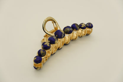 Large Dot Silk Hairclip Claw Clip