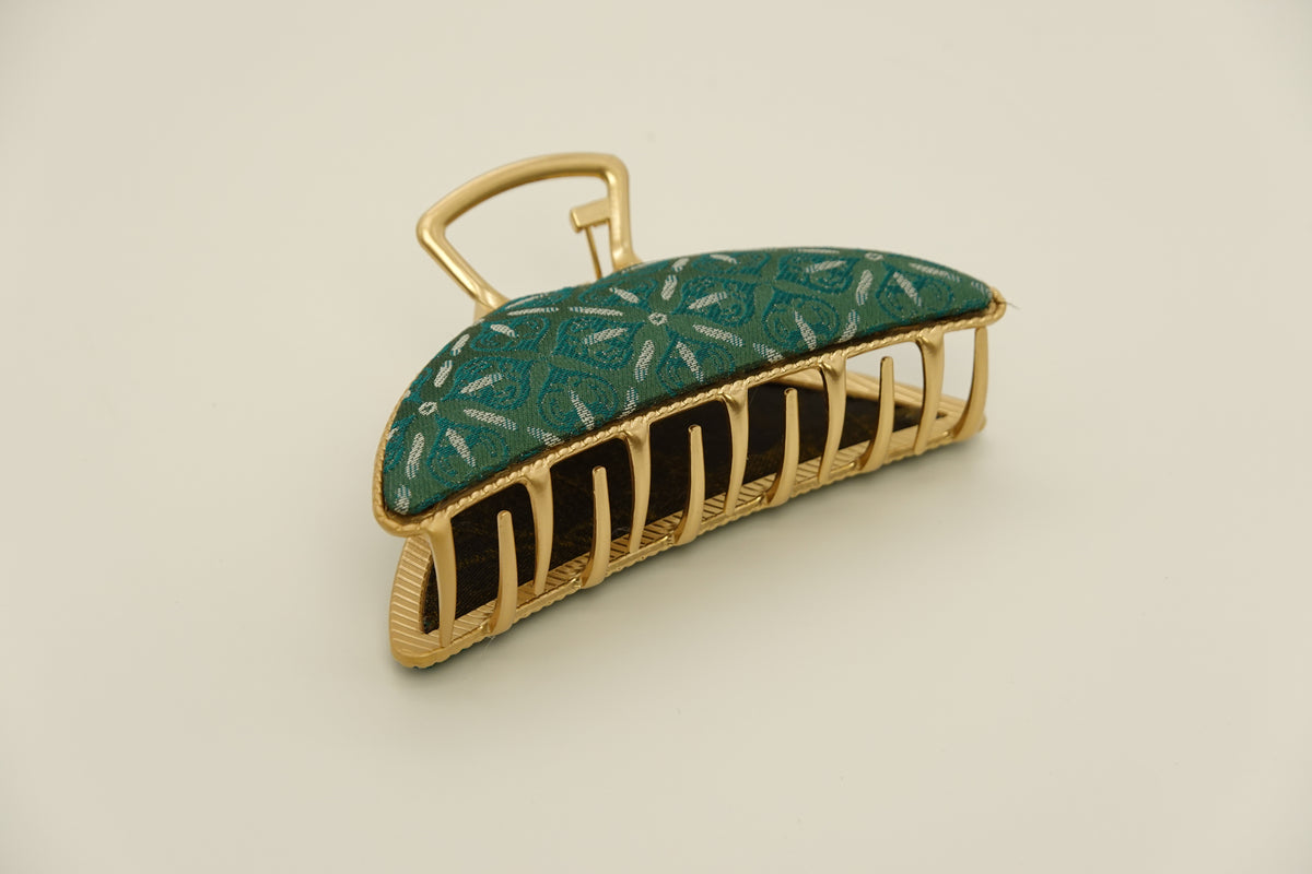 Moon Shape Silk Hairclip Hair Claw Clips