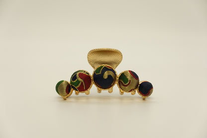 Medium Dot Silk Hairclip Claw Clip