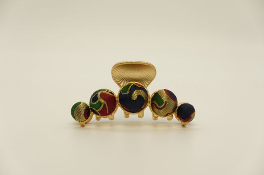 Medium Dot Silk Hairclip Claw Clip