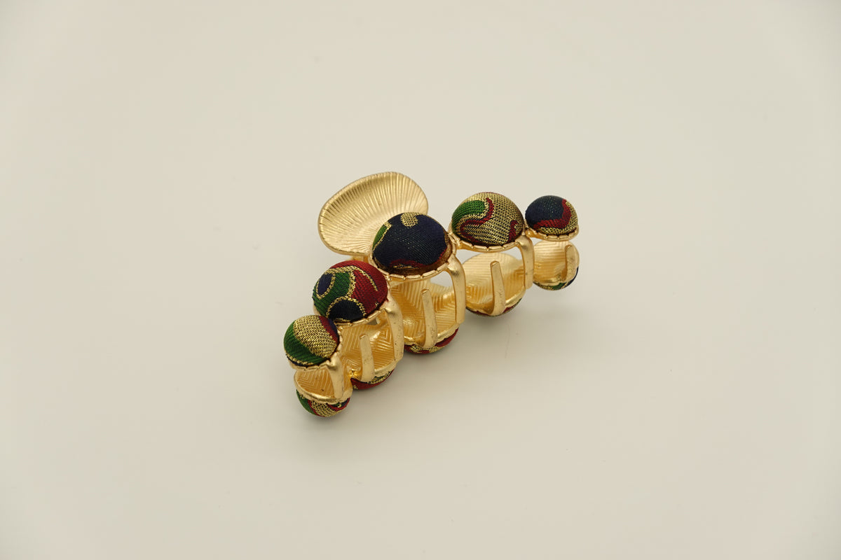 Medium Dot Silk Hairclip Claw Clip