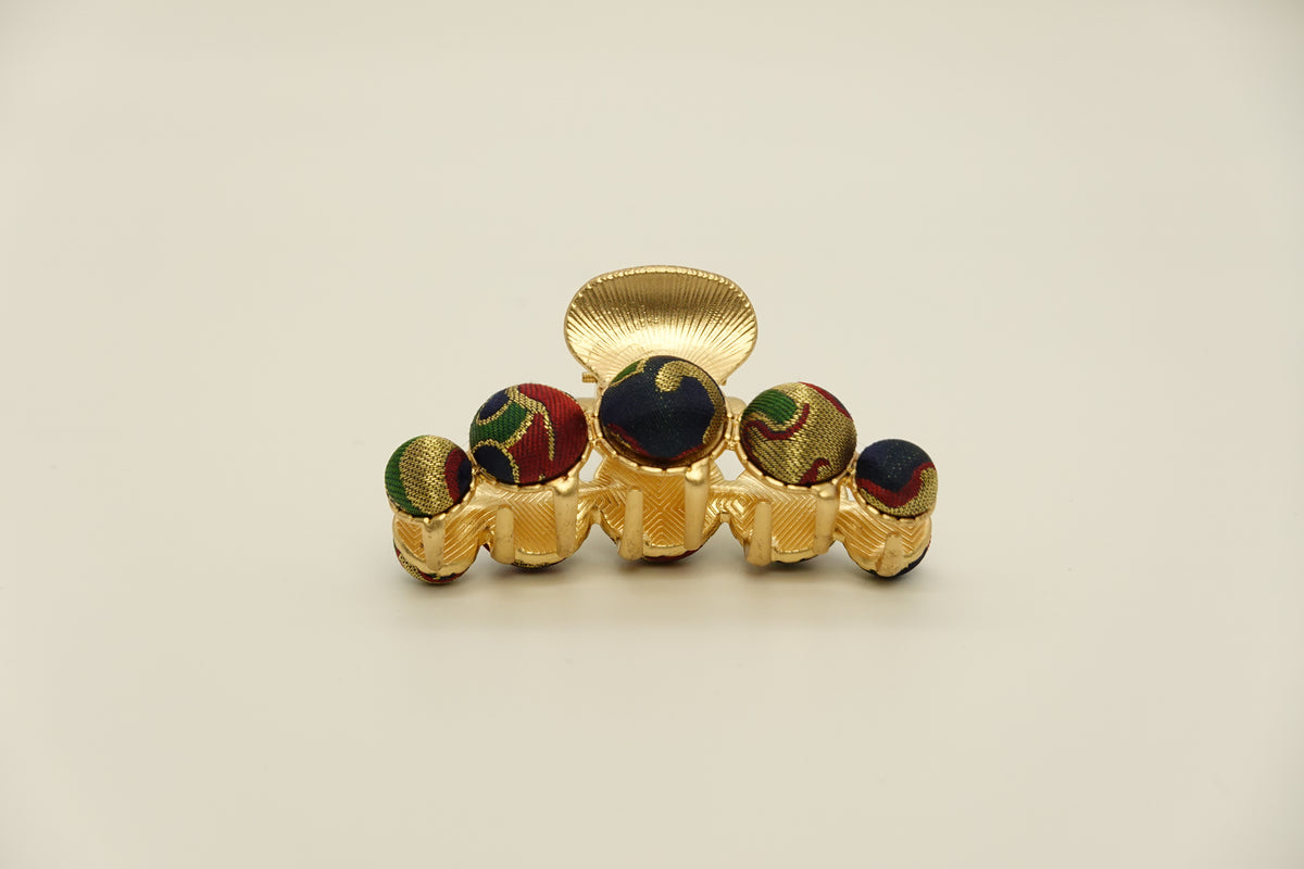 Medium Dot Silk Hairclip Claw Clip