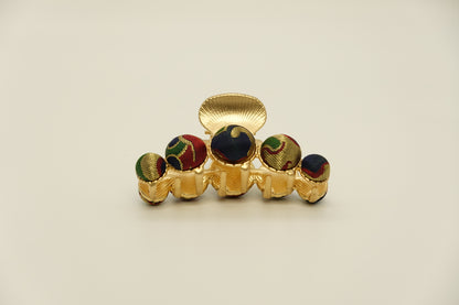 Medium Dot Silk Hairclip Claw Clip