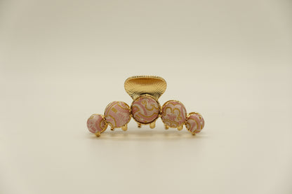 Medium Dot Silk Hairclip Claw Clip