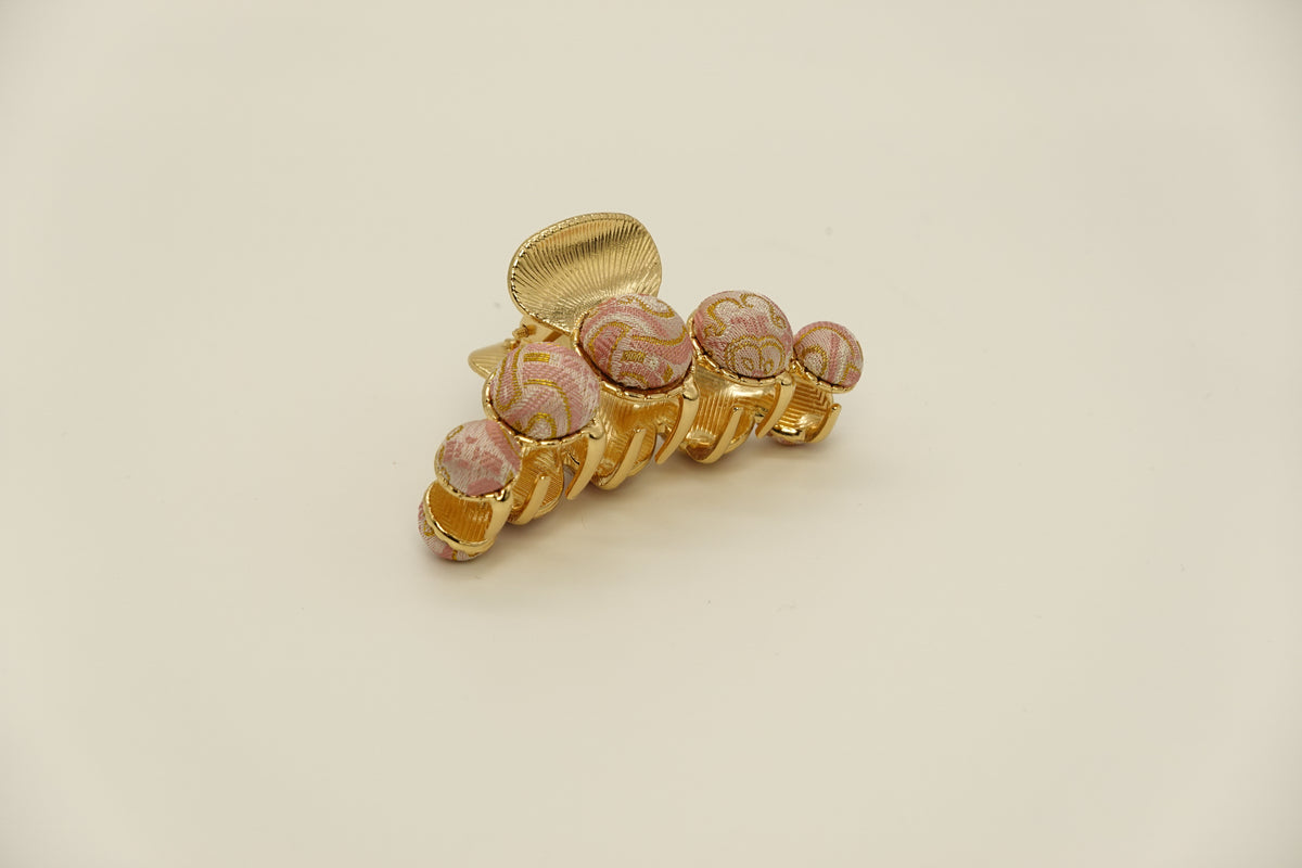 Medium Dot Silk Hairclip Claw Clip