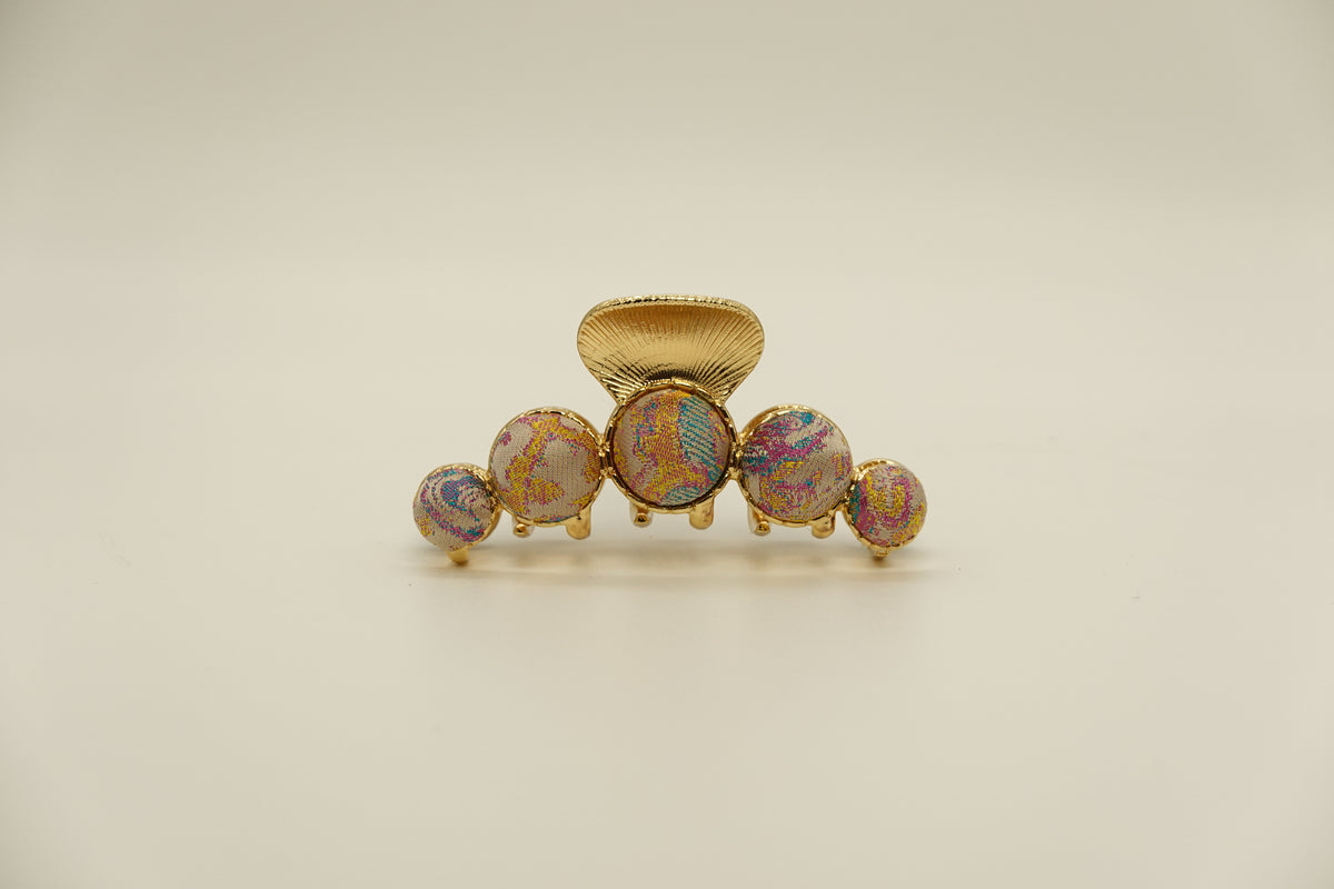 Medium Dot Silk Hairclip Claw Clip