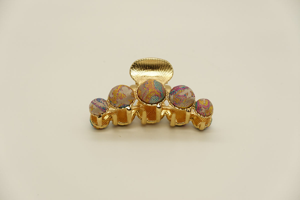Medium Dot Silk Hairclip Claw Clip