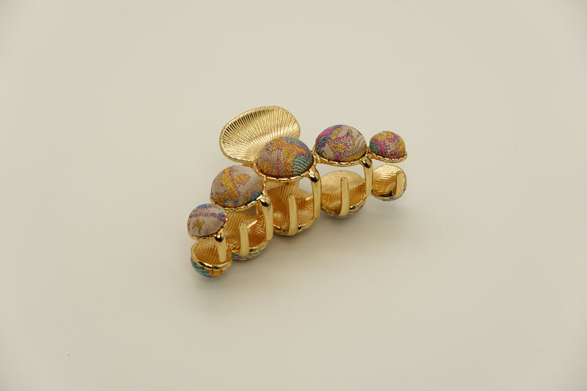 Medium Dot Silk Hairclip Claw Clip
