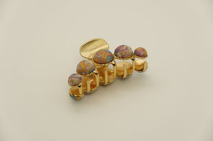 Medium Dot Silk Hairclip Claw Clip