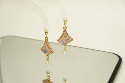 Hourglass Pearl Drop Silk Earrings