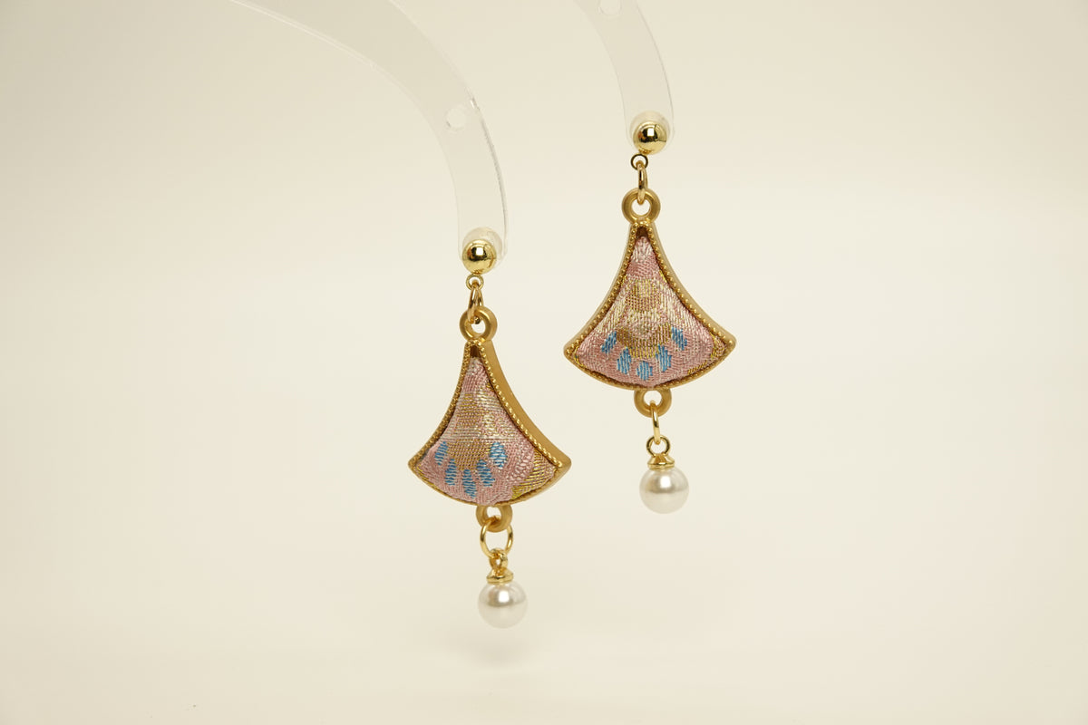 Hourglass Pearl Drop Silk Earrings