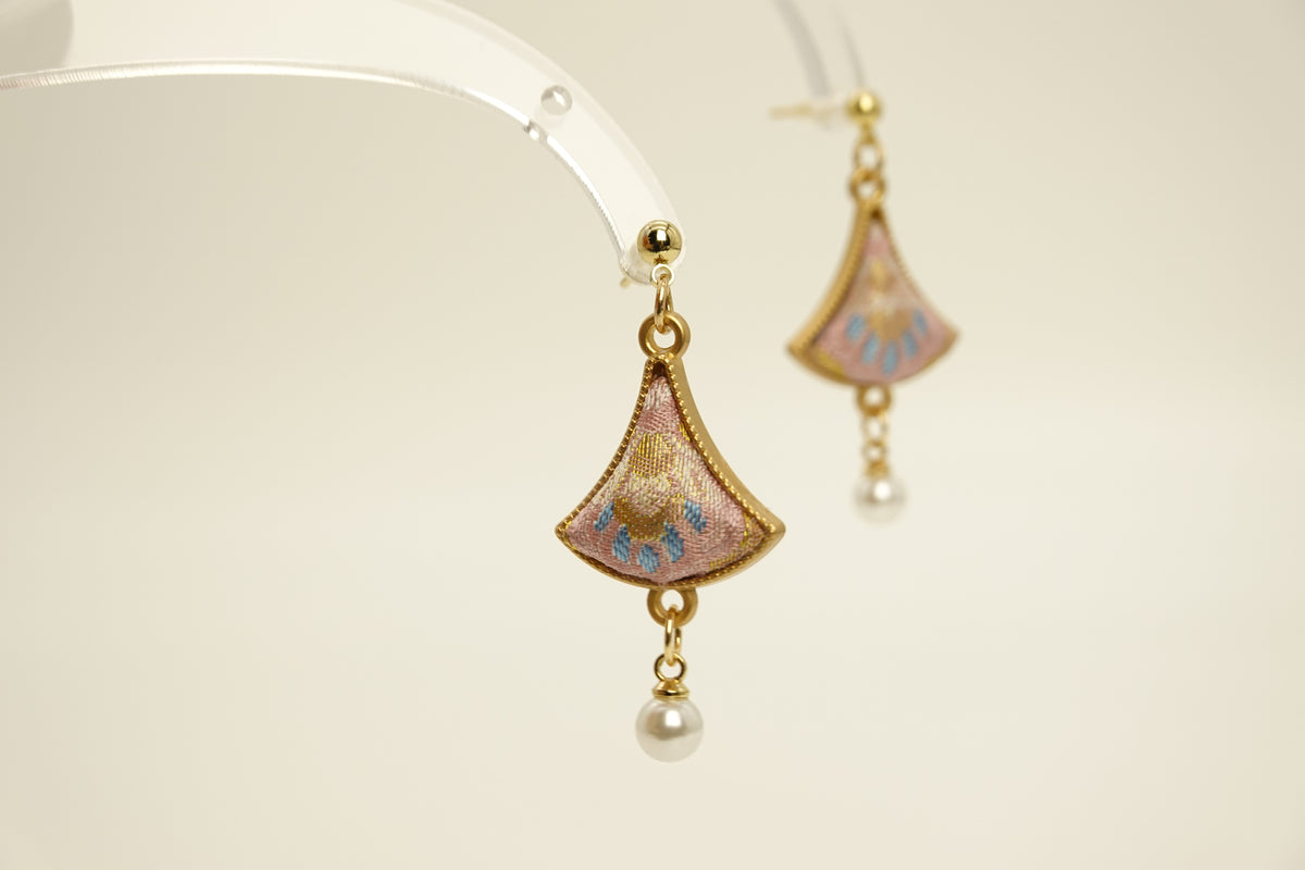 Hourglass Pearl Drop Silk Earrings