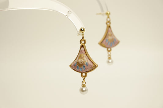 Hourglass Pearl Drop Silk Earrings