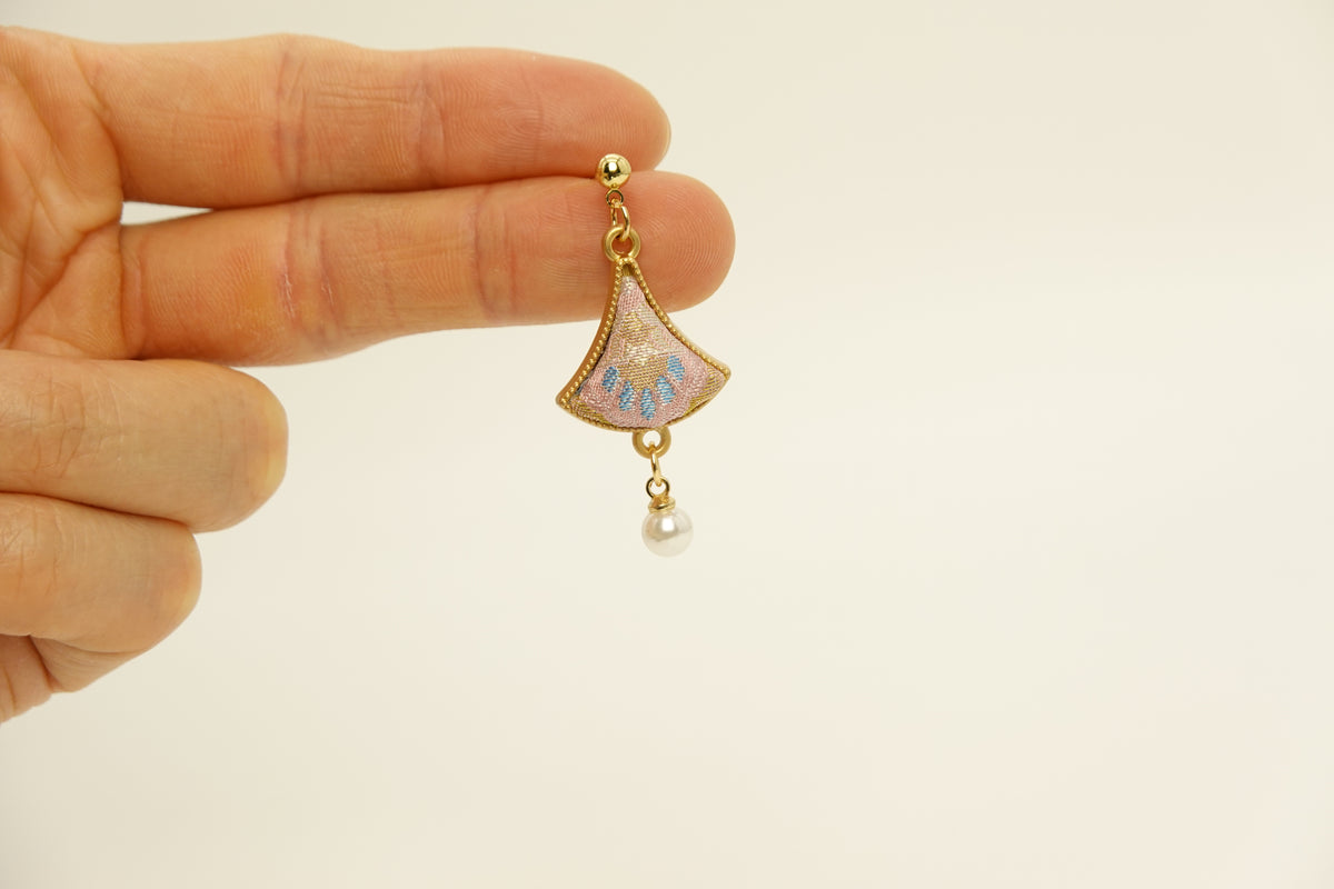 Hourglass Pearl Drop Silk Earrings