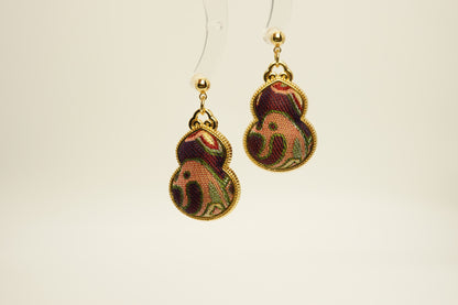 Gourd-Shaped silk earrings
