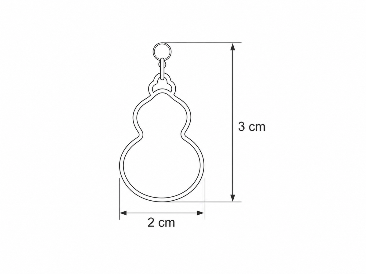 Gourd-Shaped Silk Earrings dimensions: 3 cm high by 2 cm wide