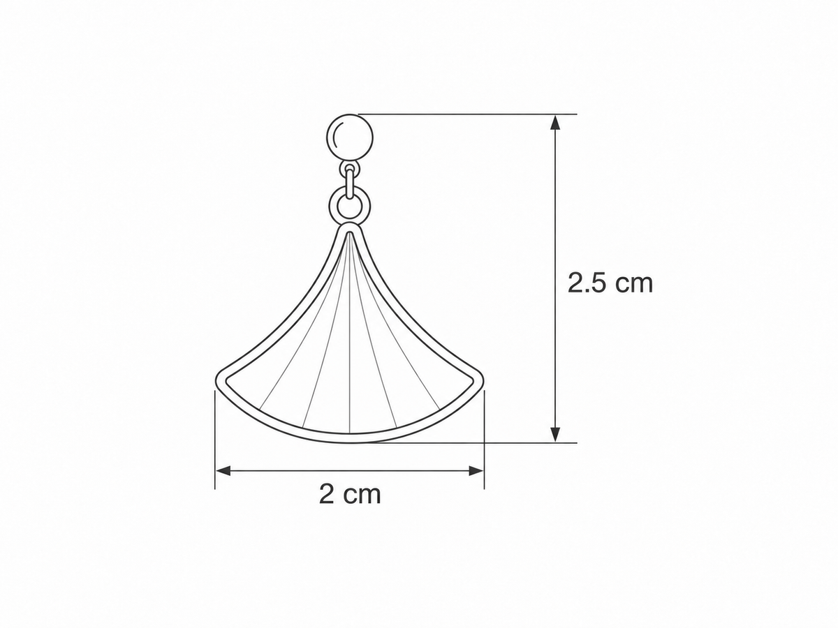 Hourglass Drop Silk Earrings dimensions: 2.5 cm high by 2 cm wide