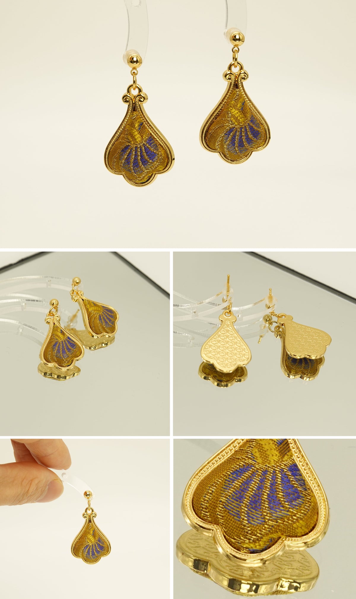Petal silk earrings product collage