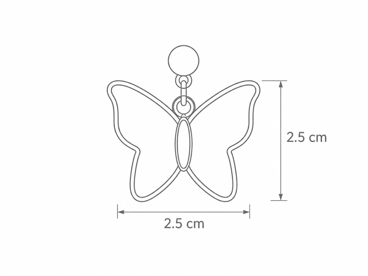 Butterfly Silk Earrings dimensions – butterfly 2.5 cm x 2.5 cm