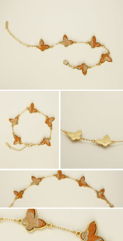 Gold silk butterfly bracelet