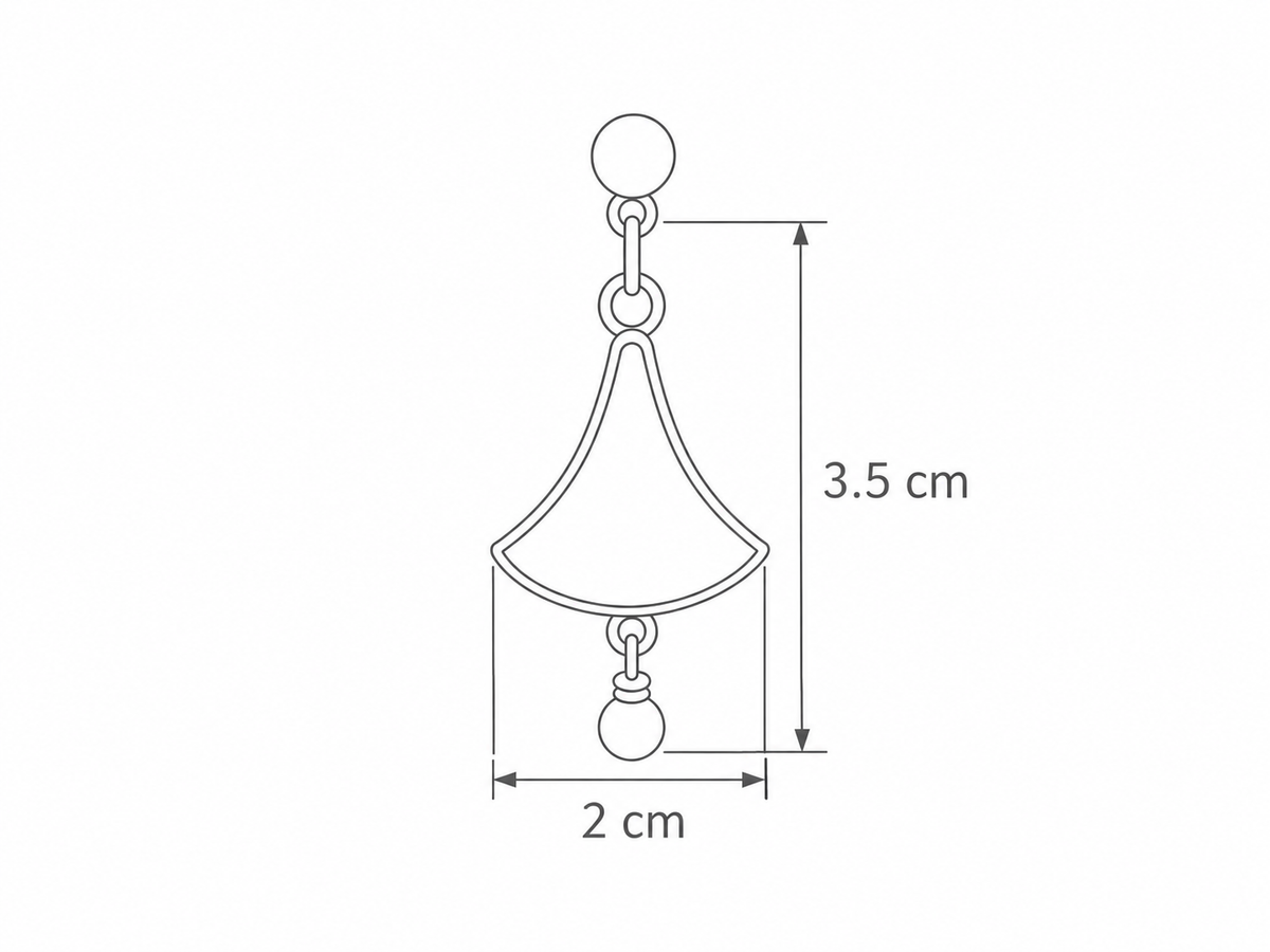 Hourglass Pearl Drop Silk Earrings dimensions – 3.5 cm x 2 cm