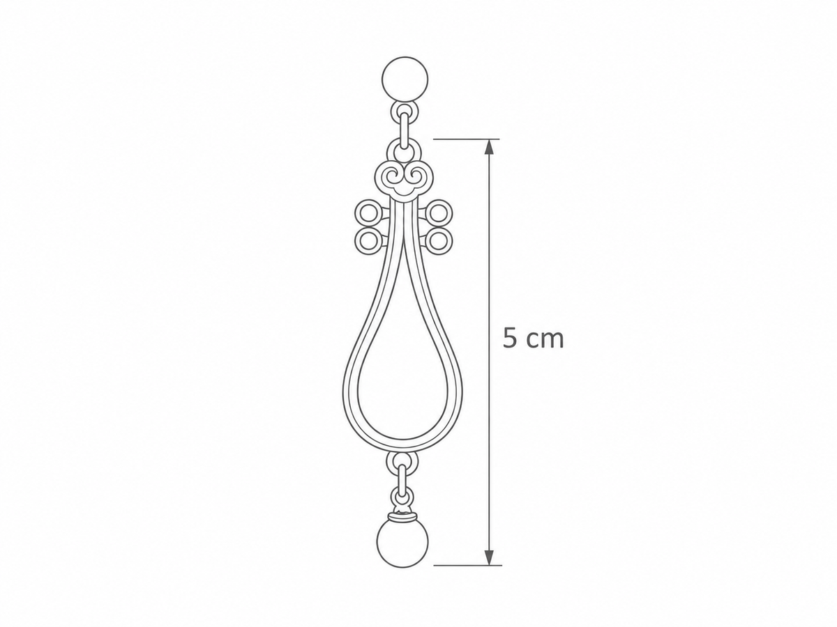 Long Pipa-Shaped Earrings dimensions – 5 cm length
