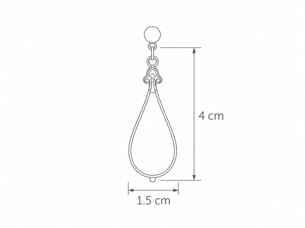 Pipa-Shaped Earrings dimensions – 4 cm x 1.5 cm