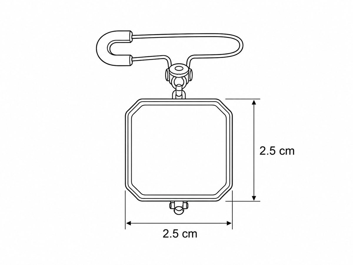 Silk Photo Locket Brooch dimensions – square locket 2.5 cm x 2.5 cm